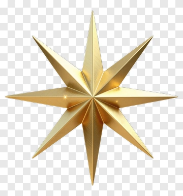 Golden Star Decoration PNG