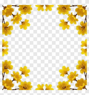 Yellow Flower Frame PNG