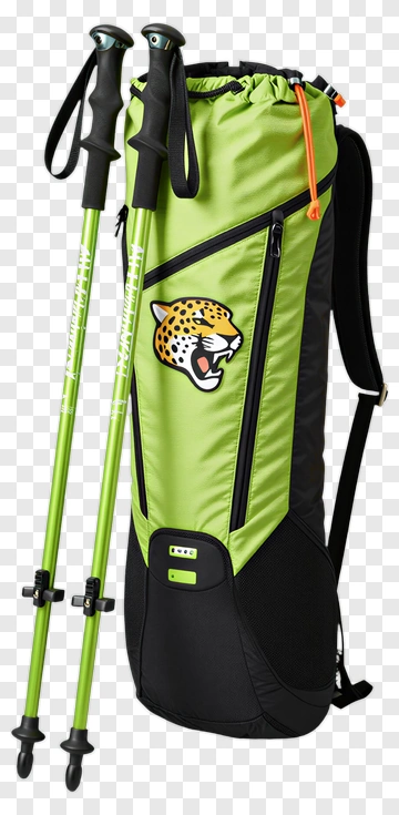 Hiking Backpack With Trekking Poles PNG