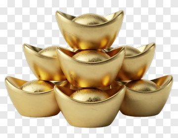 Stack Of Golden Ingots PNG