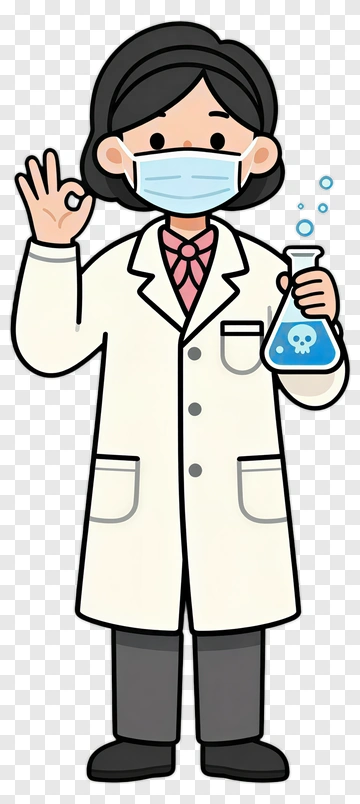 Cartoon Scientist Holding A Flask PNG