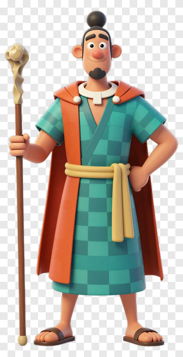 Cartoon Character Holding A Staff PNG