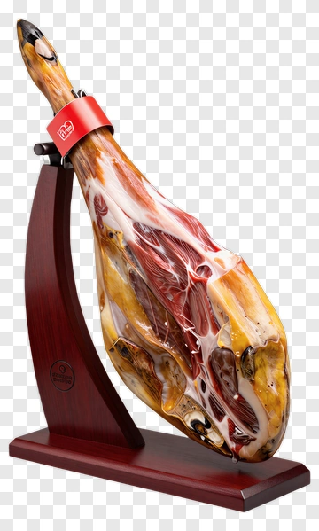 Serrano Ham On Wooden Stand PNG