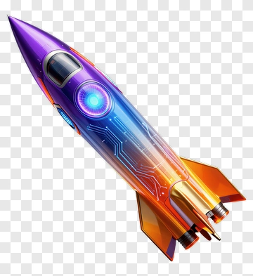Colorful Rocket With Futuristic Design PNG