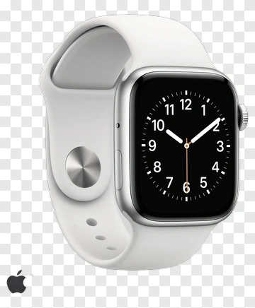 Smartwatch With Black Display And White Strap PNG