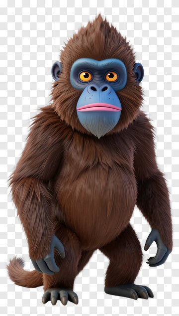 Cartoon Gorilla Character PNG