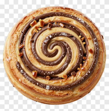 Swirled Chocolate And Caramel Pastry PNG