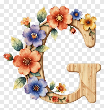 Floral Letter G PNG