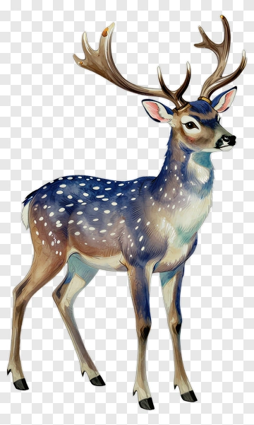 Colorful Deer With Antlers PNG