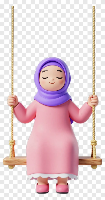 Cartoon Girl Swinging On A Swing PNG