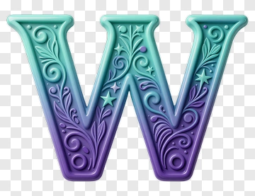 Decorative Letter W PNG