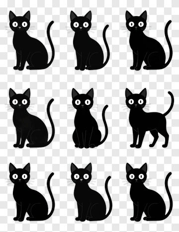 Collection Of Black Cats PNG