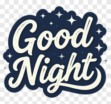 Good Night Text Design PNG