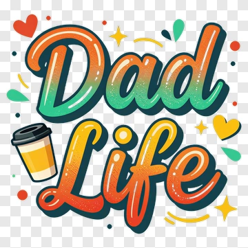 Dad Life Coffee Design PNG