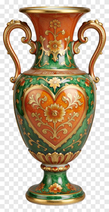 Decorative Floral Vase PNG
