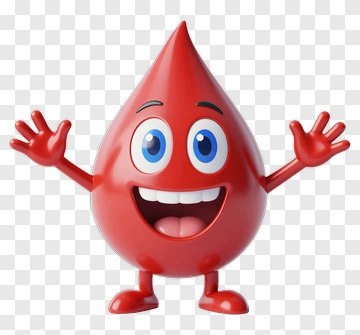 Cartoon Red Blood Drop Character PNG