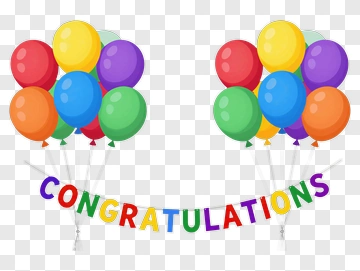Colorful Balloons With Congratulations Banner PNG