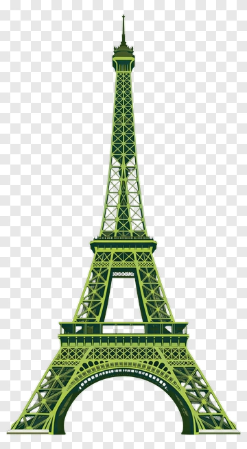 Green Eiffel Tower Illustration PNG