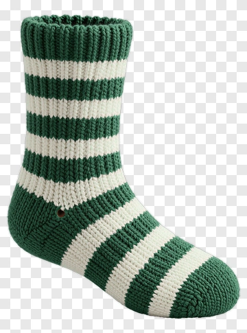 Striped Green And White Sock PNG
