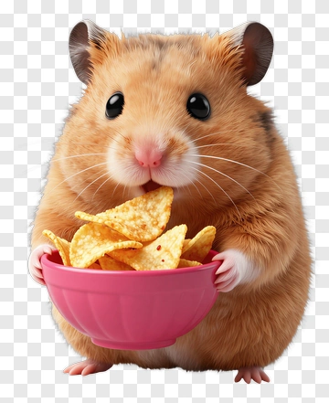 Hamster Holding A Bowl Of Chips PNG