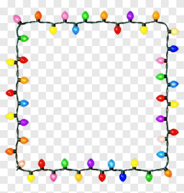 Colorful Christmas String Lights Frame PNG