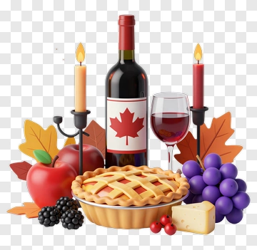 Thanksgiving Table Setting With Wine And Pie PNG