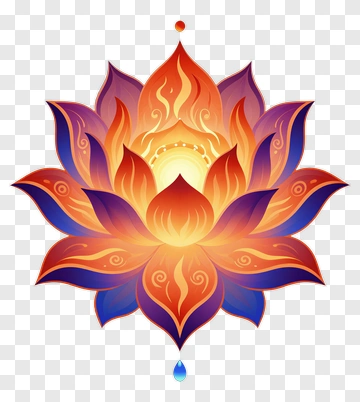 Colorful Lotus Flower Design PNG
