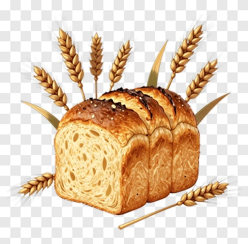 Sliced Bread With Wheat Stalks PNG