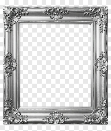 Ornate Silver Picture Frame PNG