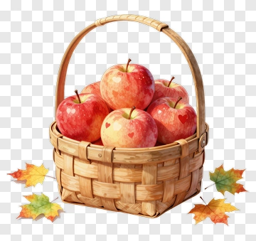 Basket Of Red Apples PNG