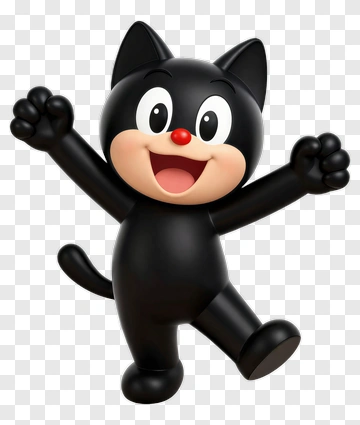 Cartoon Cat With A Happy Expression PNG