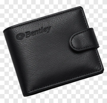 Black Leather Wallet With Bentley Logo PNG