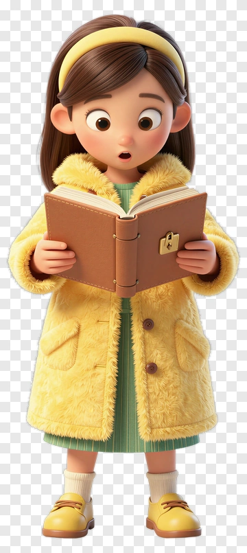 Surprised Girl Reading A Book PNG