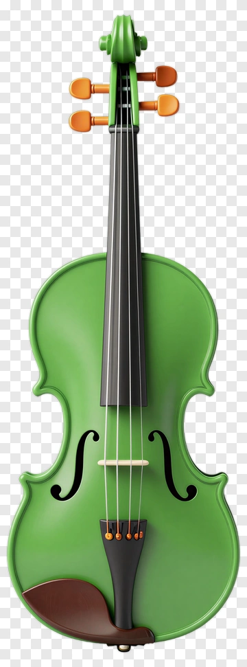 Green Cartoon Violin PNG