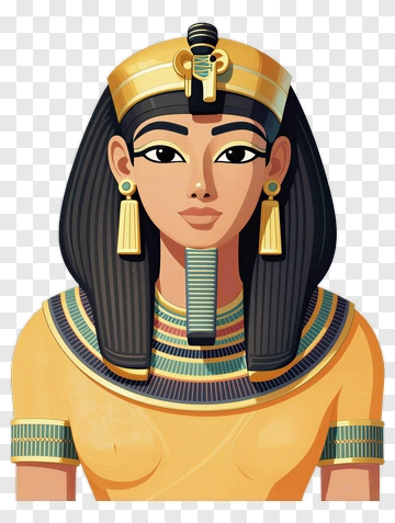 Cartoon Egyptian Queen With Jewelry PNG