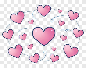 Colorful Hearts In A Whimsical Pattern PNG