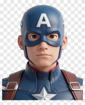 3D Superhero Character With Captain America Costume PNG