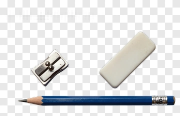 Pencil, Sharpener, And Eraser Set PNG