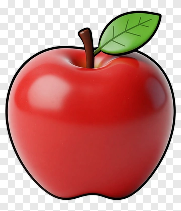 Red Apple With Leaf PNG