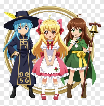 Anime Characters In Colorful Costumes PNG