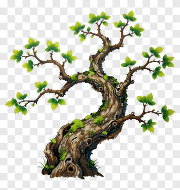 Colorful Tree With Green Leaves PNG