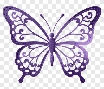 Purple Butterfly With Intricate Design PNG