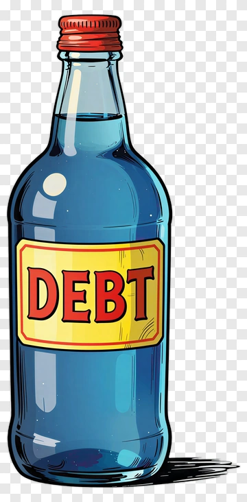 Cartoon Bottle Of Debt PNG