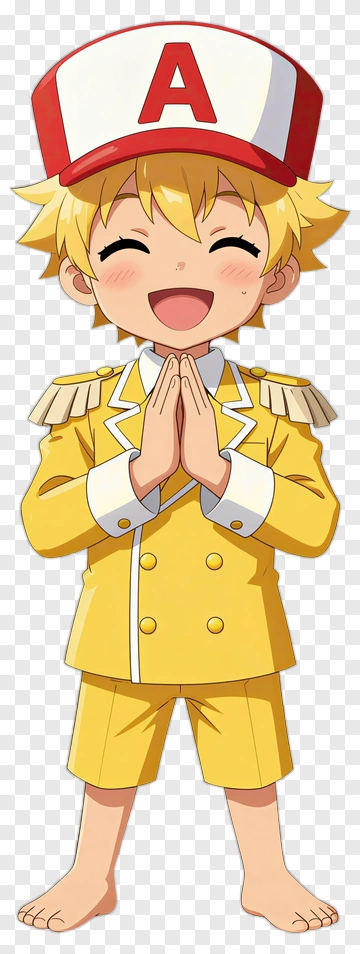 Happy Cartoon Character In Yellow Uniform PNG