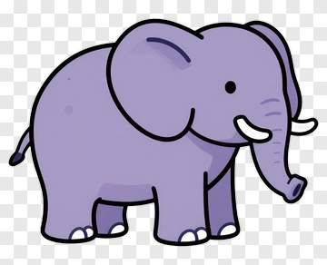 Cartoon Purple Elephant PNG