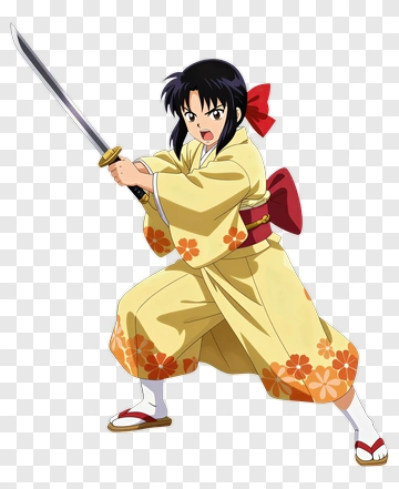 Anime Girl In Kimono Holding A Sword PNG