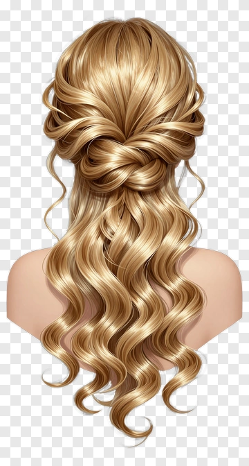 Long Wavy Blonde Hair PNG