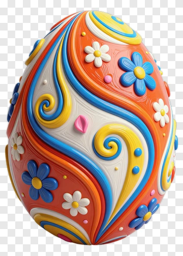 Colorful Decorative Easter Egg PNG