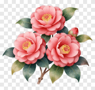 Pink Camellia Flowers PNG