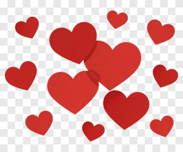 Red Hearts Decoration PNG